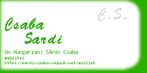 csaba sardi business card